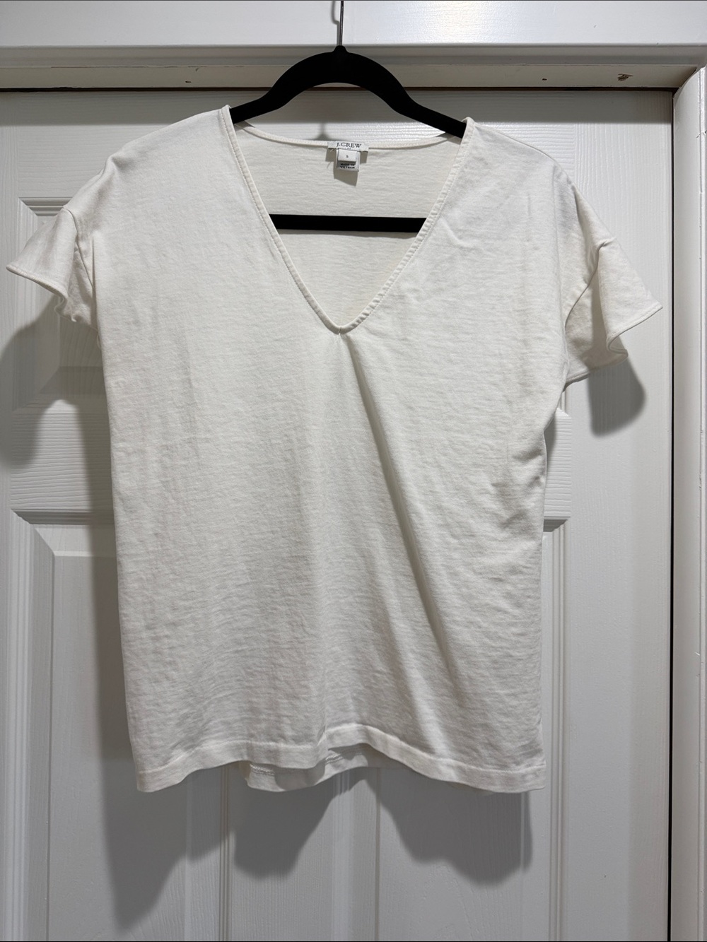 J. Crew White V-Neck Short Sleeve Tee